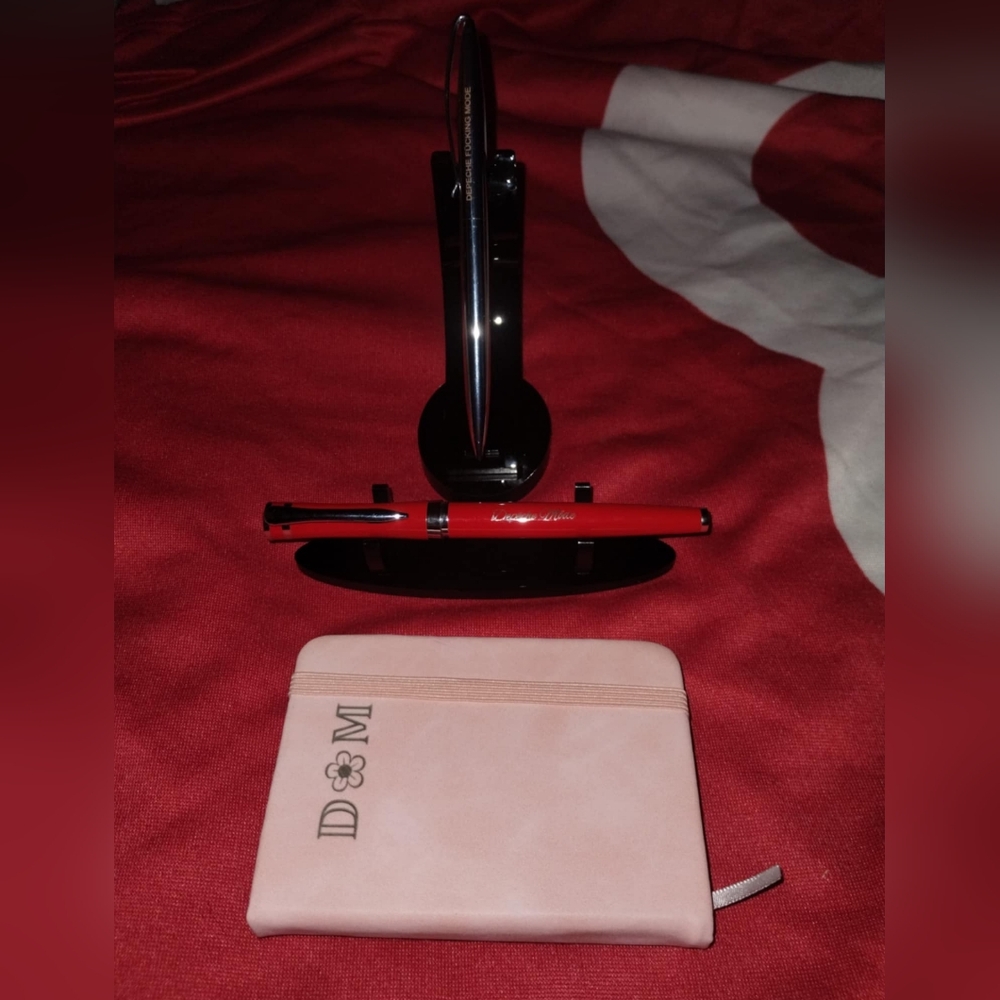 Depeche Mode Red and Black Pen with Pink Mini Notebook
